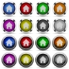 Set of home glossy web buttons. Arranged layer structure. - Home glossy button set