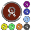 Set of color glossy coin-like award buttons. - Color award buttons