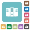 Flat server hosting icons - Flat server hosting icons on rounded square color backgrounds.