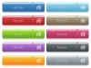 Set of home glossy color captioned menu buttons with embossed icons - Home captioned menu button set