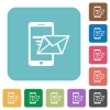 Flat sending email icons - Flat sending email icons on rounded square color backgrounds.