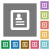 User profile square flat icons - User profile flat icon set on color square background.