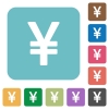 Flat yen sign icons - Flat yen sign icons on rounded square color backgrounds.