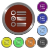 Set of color glossy coin-like radio group buttons. - Color radio group buttons