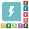 Flat flash icons - Flat flash icons on rounded square color backgrounds.