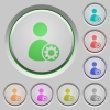 User account settings push buttons - Set of color User account settings sunk push buttons.