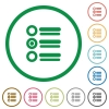 Set of Radio group color round outlined flat icons on white background - Radio group outlined flat icons