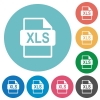 Flat XLS file format icons - Flat XLS file format icon set on round color background.