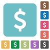 Flat dollar sign icons - Flat dollar sign icons on rounded square color backgrounds.