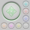 Set of color puzzles sunk push buttons. - Puzzles push buttons