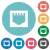 Flat ethernet connector icons - Flat ethernet connector icon set on round color background.
