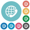 Flat international call icons - Flat international call icon set on round color background.