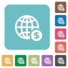 Flat online dollar payment icons - Flat online dollar payment icons on rounded square color backgrounds.