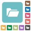 Flat folder open icons - Flat folder open icons on rounded square color backgrounds.