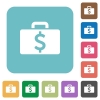 Flat Dollar bag icons - Flat Dollar bag icons on rounded square color backgrounds.