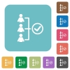 Flat successful teamwork icons on rounded square color backgrounds. - Flat successful teamwork icons