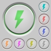 Set of color flash sunk push buttons. - Flash push buttons