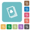 Flat card game icons - Flat card game icons on rounded square color backgrounds.