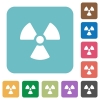 Flat radiation icons - Flat radiation icons on rounded square color backgrounds.