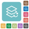 Flat swap layers icons on rounded square color backgrounds. - Flat swap layers icons