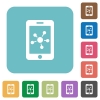 Flat mobile social network icons - Flat mobile social network icons on rounded square color backgrounds.