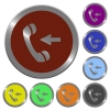 Color incoming call buttons - Set of color glossy coin-like incoming call buttons