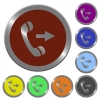 Color outgoing call buttons - Set of color glossy coin-like outgoing call buttons