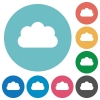 Flat cloud icons - Flat cloud icon set on round color background.