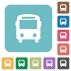 Flat bus icons - Flat bus icons on rounded square color backgrounds.