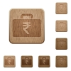 Indian Rupee bag wooden buttons - Set of carved wooden indian Rupee bag in 8 variations.