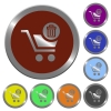 Color delete from cart buttons - Set of color glossy coin-like delete from cart buttons