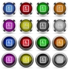 User profile color glass buttons in metal frames - User profile glossy buttons