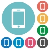 Smartphone flat round icons - Smartphone flat white icons on round color background.