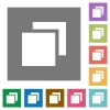 Overlapping elements square flat icons - Overlapping elements flat icons on simple color square background.