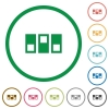 Switchboard flat icons with outlines - Switchboard flat color icons in round outlines