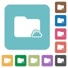 Cloud folder white flat icons on color rounded square backgrounds - Cloud folder flat icons