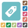 Bitcoin price label square flat icons - Bitcoin price label flat icons on simple color square background.