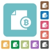 Bitcoin report square flat icons - Bitcoin report flat icons on simple color square background.