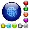 Internet security icons on round color glass buttons - Internet security color glass buttons