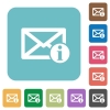 Mail information square flat icons - Mail information flat icons on simple color square background.