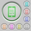 Mobile office color icons on sunk push buttons - Mobile office push buttons