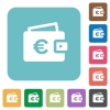 Euro wallet square flat icons - Euro wallet flat icons on simple color square background.
