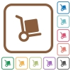 Hand truck simple icons - Hand truck simple icons in color rounded square frames on white background