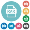 RAR file format flat icons - RAR file format white flat icons on color rounded square backgrounds