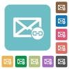 Mail attachment  square flat icons - Mail attachment  flat icons on simple color square background.