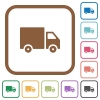 Delivery truck simple icons - Delivery truck simple icons in color rounded square frames on white background