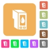 Ink cartridge icons on rounded square vivid color backgrounds. - Ink cartridge rounded square flat icons