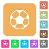 Soccer ball rounded square flat icons - Soccer ball icons on rounded square vivid color backgrounds.