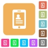 Mobile contacts icons on rounded square vivid color backgrounds. - Mobile contacts rounded square flat icons