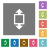 Height tool square flat icons - Height tool flat icons on simple color square backgrounds